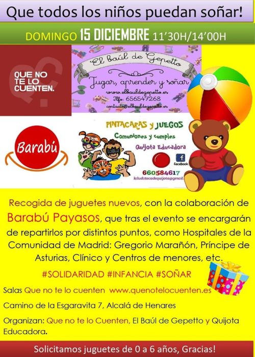 Cartel de convocatoria Juguetes solidarios